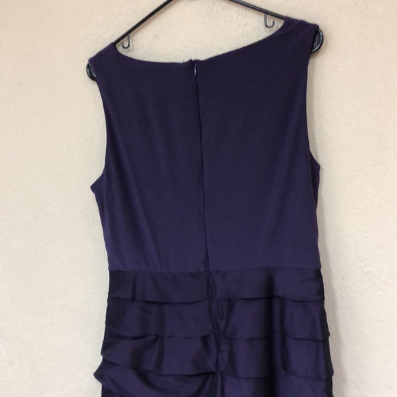 Adrianna Pappell Purple Tiered Flutter Cocktail Dress size 14 - Picture 10 of 12